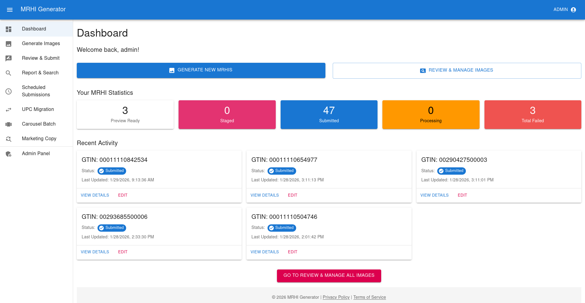 Adaptive Content dashboard